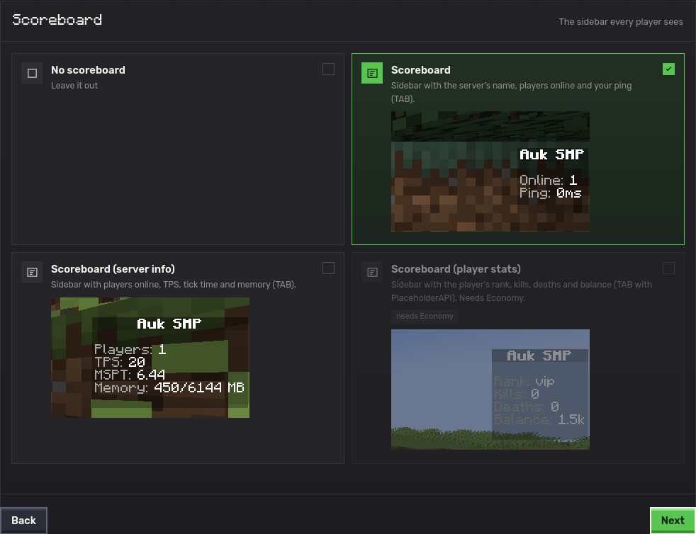 The builder, asking which scoreboard the server should have